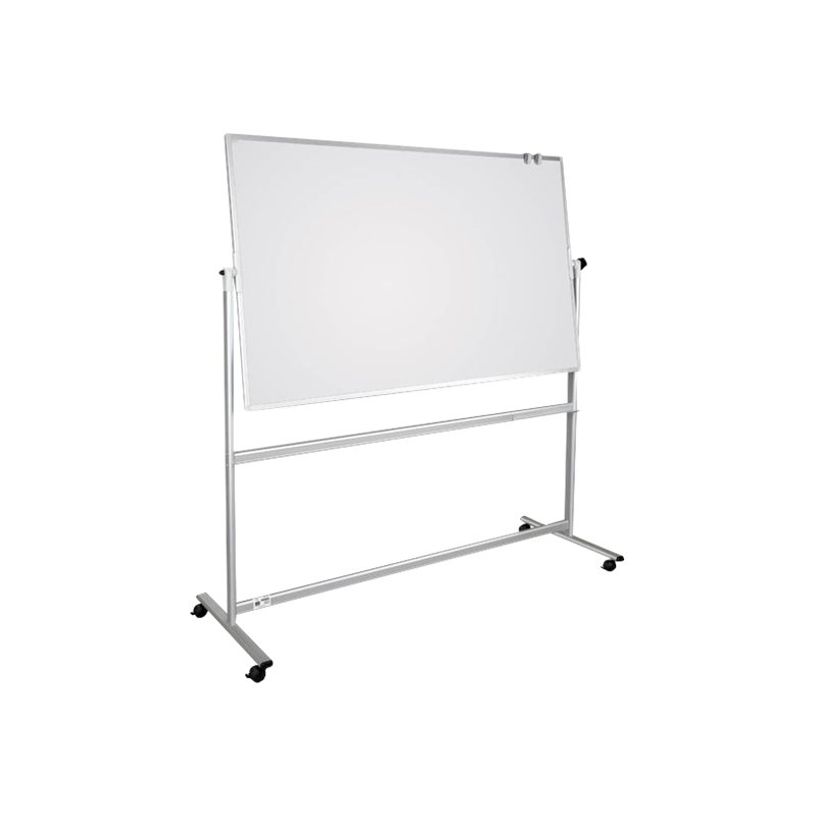 4009729058282-DAHLE - Tableau pivotant blanc laqué - 2 côtés magnétiques - 100 x 150 cm - 4 roues-P_79433292_1-0