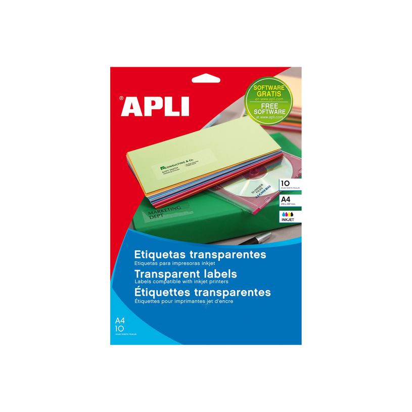8410782109679-Apli Agipa - 210 Étiquettes adhésives transparentes - 63,5 x 38,1 mm - Impression jet d'encre -P_79433299_1-2