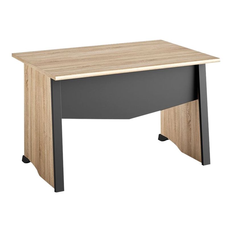 3483600874290-Bureau MAMBO - 120 cm - Pieds panneaux - Chêne Sonoma/noir-P_79433379_1-0