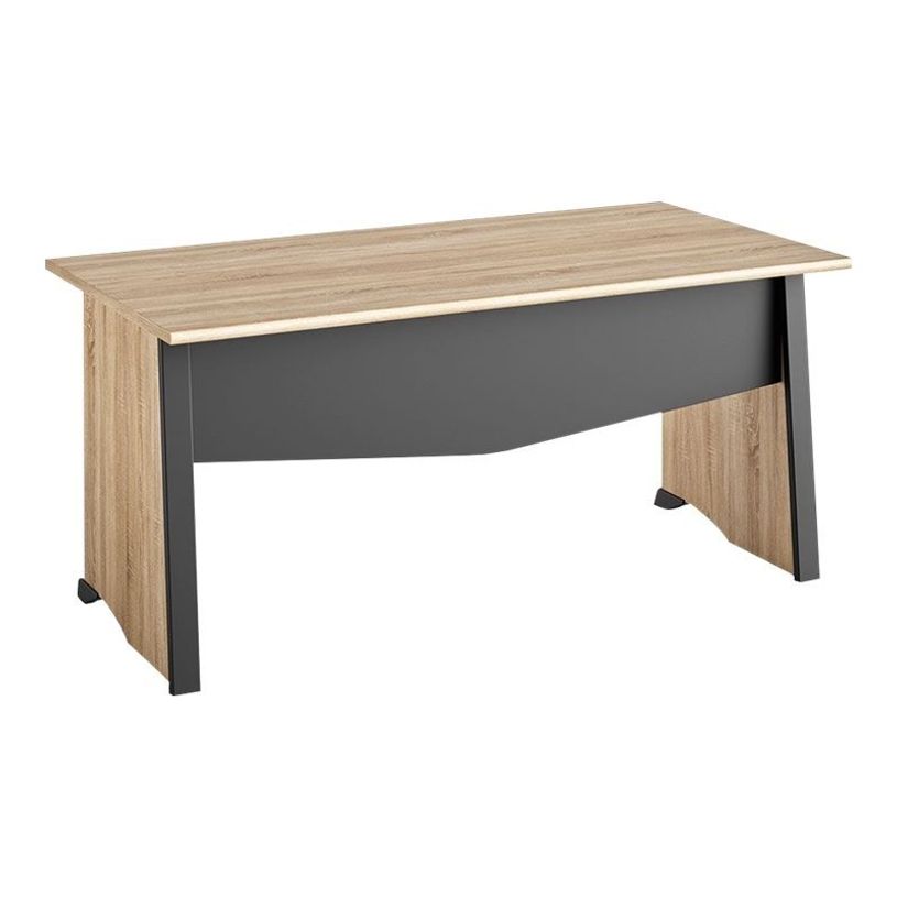 3483600874306-Bureau MAMBO - 140 cm - Pieds panneaux - Chêne Sonoma/noir-P_79433380_1-0