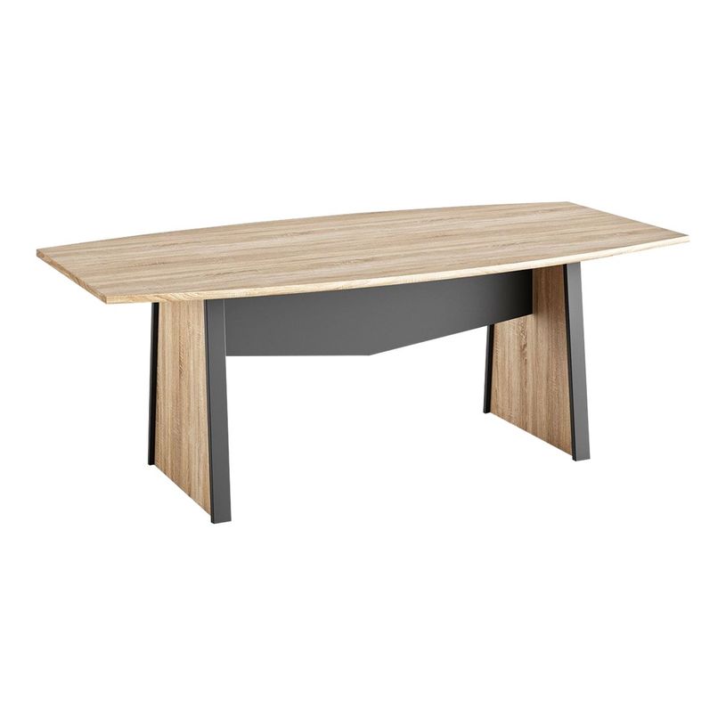 3483600874412-Table de réunion tonneau MAMBO - Chêne Sonoma/noir-P_79433386_1-0