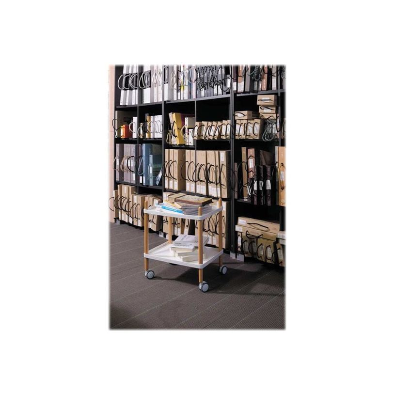 3660141060881-Desserte 2 plateaux - L50 x H55 x P36 cm - pied hêtre - plateau blanc-P_79433393_2-1