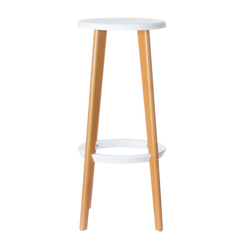 3660141230321-2 Tabourets hauts WOODY - pied hêtre - assise blanche-P_79433406_2-1