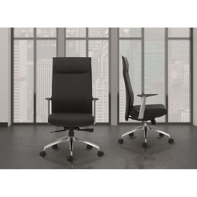 3700339877812-Fauteuil de bureau WILSON - accoudoirs fixes - appui-tête intégré - cuir noir-P_79433444_10-9