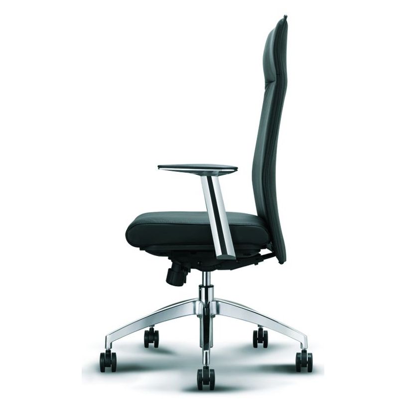 3700339877812-Fauteuil de bureau WILSON - accoudoirs fixes - appui-tête intégré - cuir noir-P_79433444_4-3