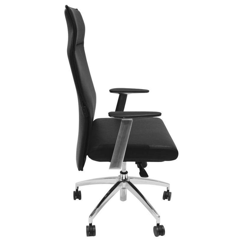 3700339877812-Fauteuil de bureau WILSON - accoudoirs fixes - appui-tête intégré - cuir noir-P_79433444_8-7