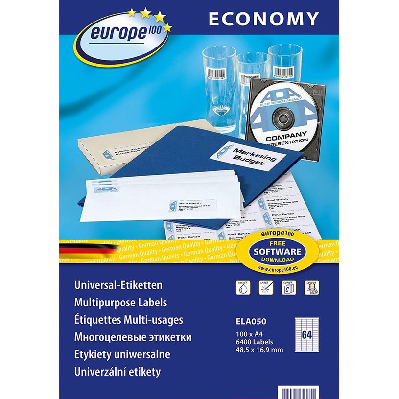 Lot De 500 Étiquettes De Prix Autocollantes Bleues - Format 75x100 Mm - Amovibles, Imperméables - Pour Commerce, Bureau, Inventaire