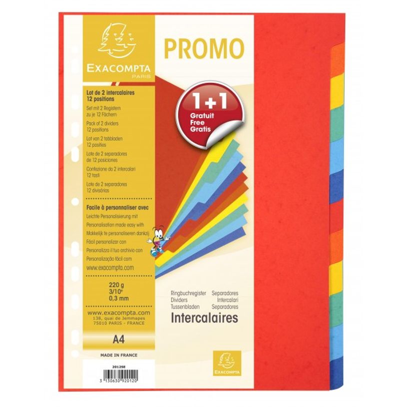 3130630920120-Exacompta - Lot de 2 intercalaires 12 positions - A4 - carte marbrée-P_79433521_1-0