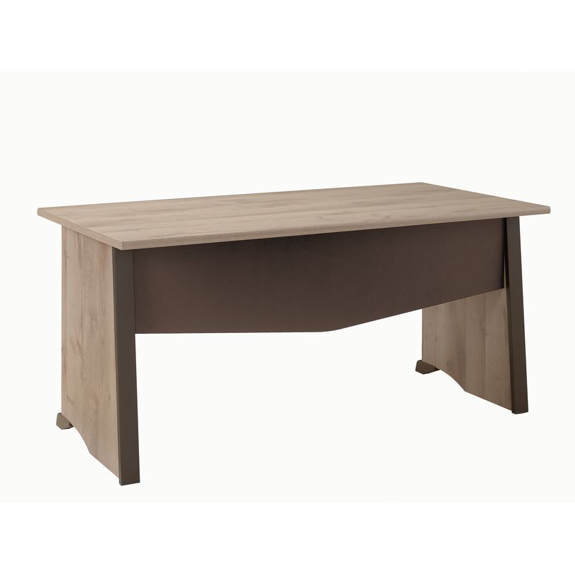 3483600874269-Bureau MAMBO - 120 cm - Pieds panneaux - Chêne/chocolat-P_79433642_1-0