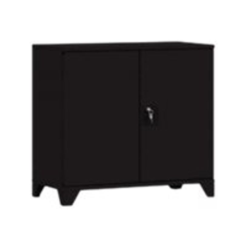 3219099252925-Armoire démontable à portes battantes avec pieds - 80x80 cm - noir vernis-P_79433882_1-0