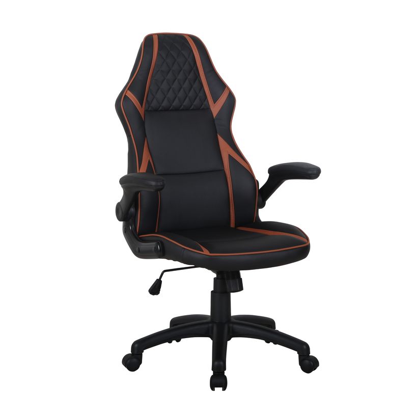 3700339883356-Fauteuil gamer RACER SPEED - accoudoirs rabattables - noir et camel-P_79433903_2-1