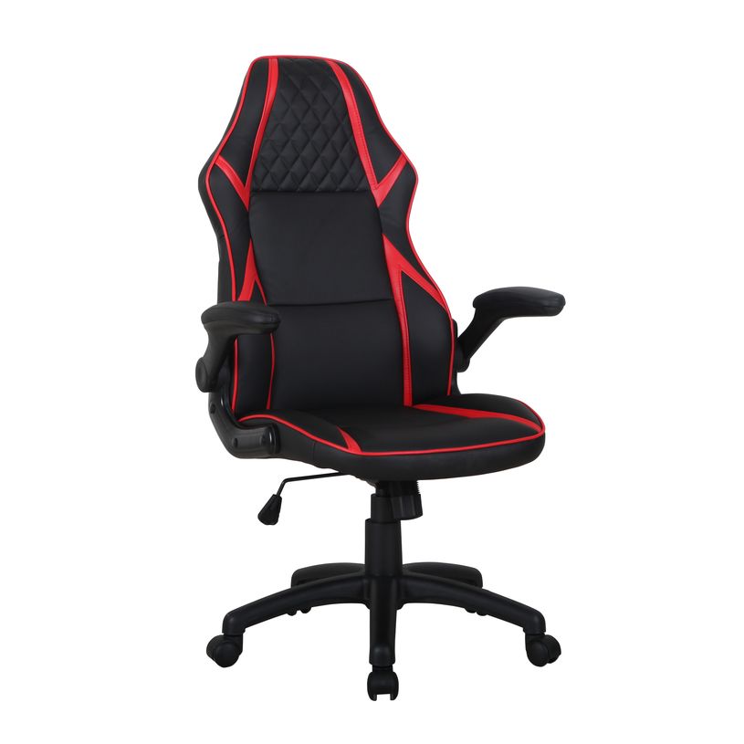 3700339883370-Fauteuil gamer RACER SPEED - accoudoirs rabattables - noir et rouge-P_79433905_2-1