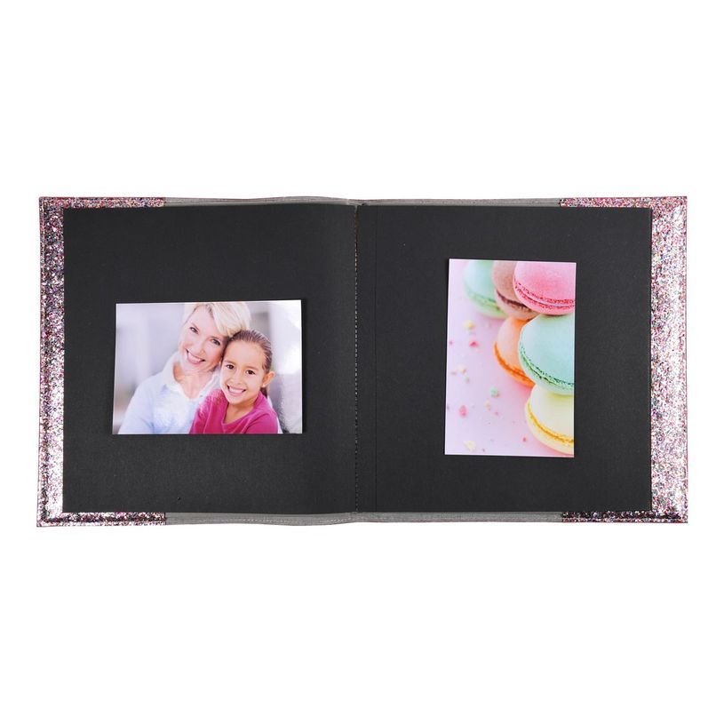 3130630142058-Exacompta Strass - Album photo 25 x 25 cm - 30 pages noires - rose-P_79433996_4-3