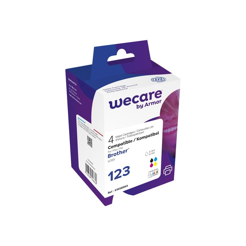 3112539746636-Cartouche compatible Brother LC123 - pack de 4 - noir, cyan, magenta, jaune - Wecare-P_79434207_1-0