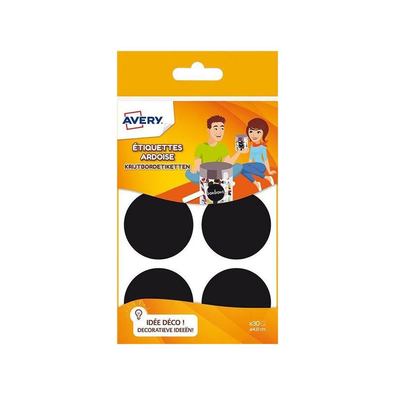 5014702133435-Avery - 30 Étiquettes ardoise rondes noir - diamètre 48 mm-P_79434481_5-0
