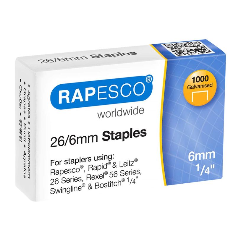 5018505404013-Rapesco - Boîte de 1000 agrafes 26/6 - jusqu'à 20 feuilles-P_79434677_1-0