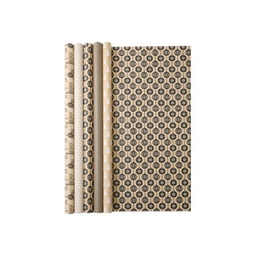 3329682238158-Clairefontaine Kraft Cosy B&W - Papier cadeau kraft - 70 cm x 2 m - 70 g/m²-P_79434723_1-0