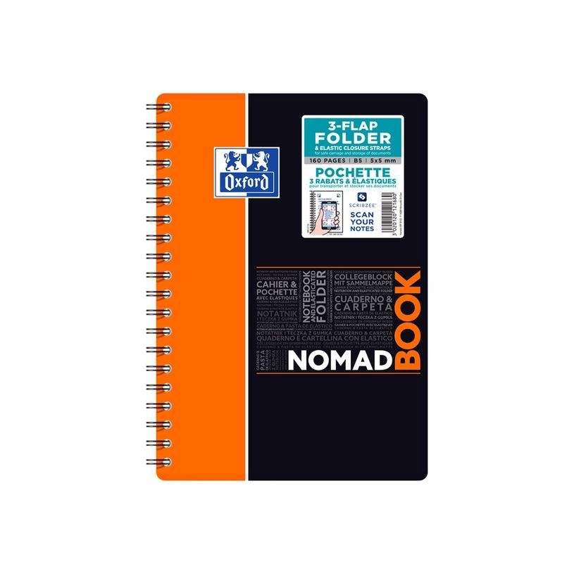 3020120121680-Oxford Etudiants - Cahier Nomadbook B5 (19 x 25 cm) avec pochettes 3 rabats - 160 pages - petits carreaux (5x5 mm) - double spirale - disponib-P_79434750_2-1