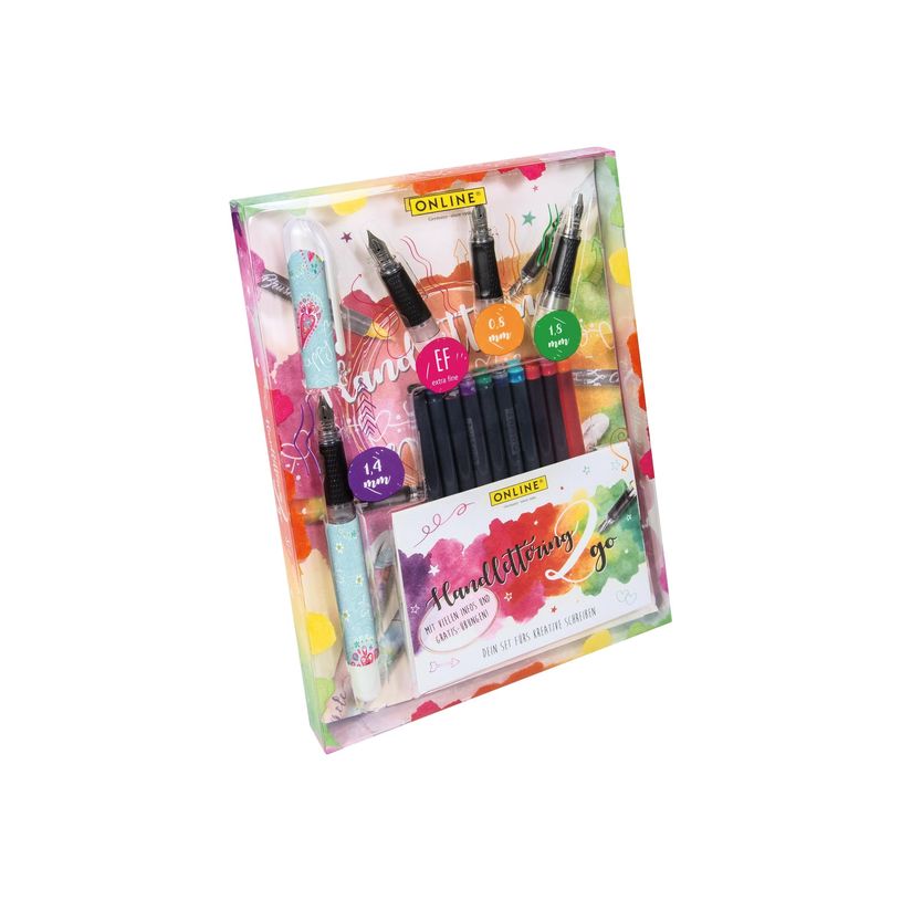 4014421124852-Online Handlettering2Go - Coffret stylo plume avec cartouches et différentes plumes - Be H-P_79434783_4-0