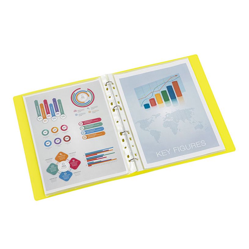3135250209921-Viquel Propyglass - Classeur à anneaux - Dos 25 mm - A4 - jaune--2