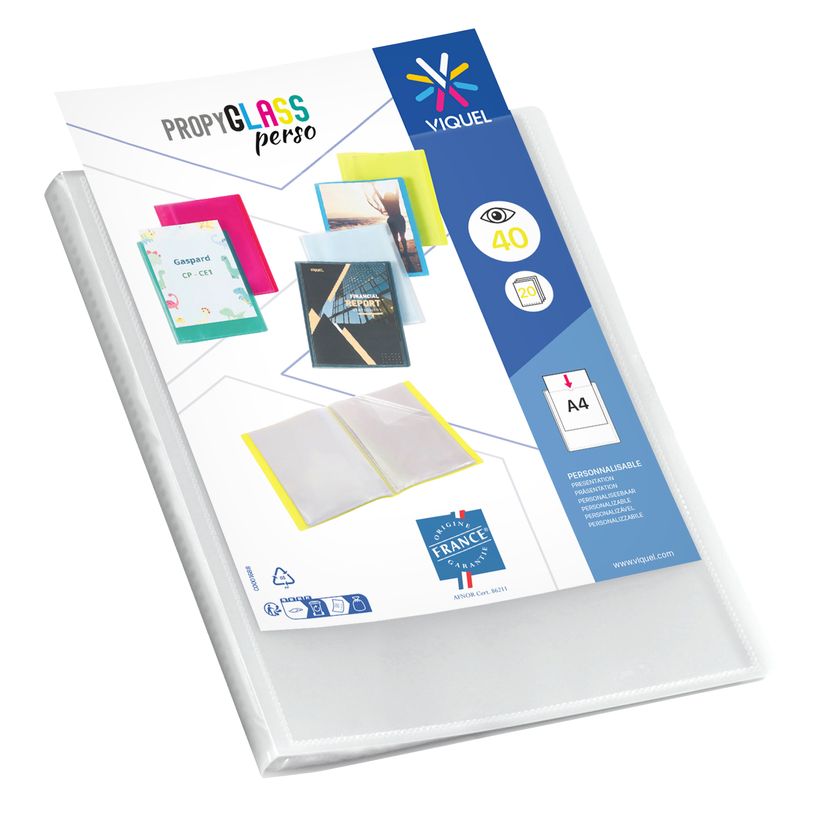 3135250962703-Viquel Propyglass - Porte vues personnalisable - 40 vues - A4 - incolore--0
