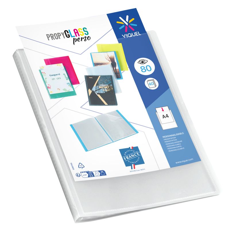 3135250962741-Viquel Propyglass - Porte vues personnalisable - 80 vues - A4 - incolore--0