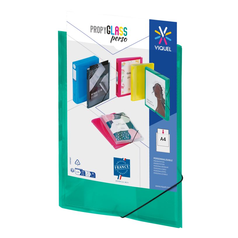 3135250996777-Viquel Propyglass - Chemise à 3 rabats personnalisable - A4 - vert--0