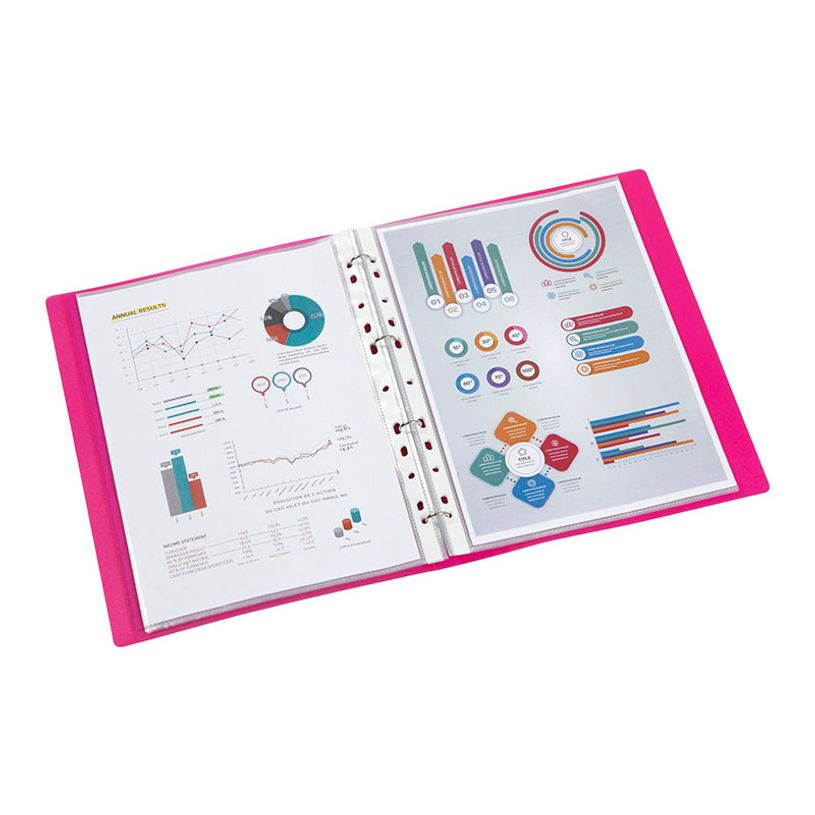 3135250996661-Viquel Propyglass - Classeur à anneaux personnalisable - Dos 25 mm - A4 - rouge framboise--2