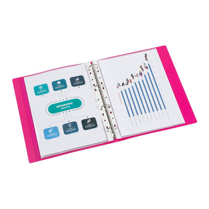 3135250996692-Viquel Propyglass - Classeur à anneaux personnalisable - Dos 35 mm - A4 - rouge framboise--2