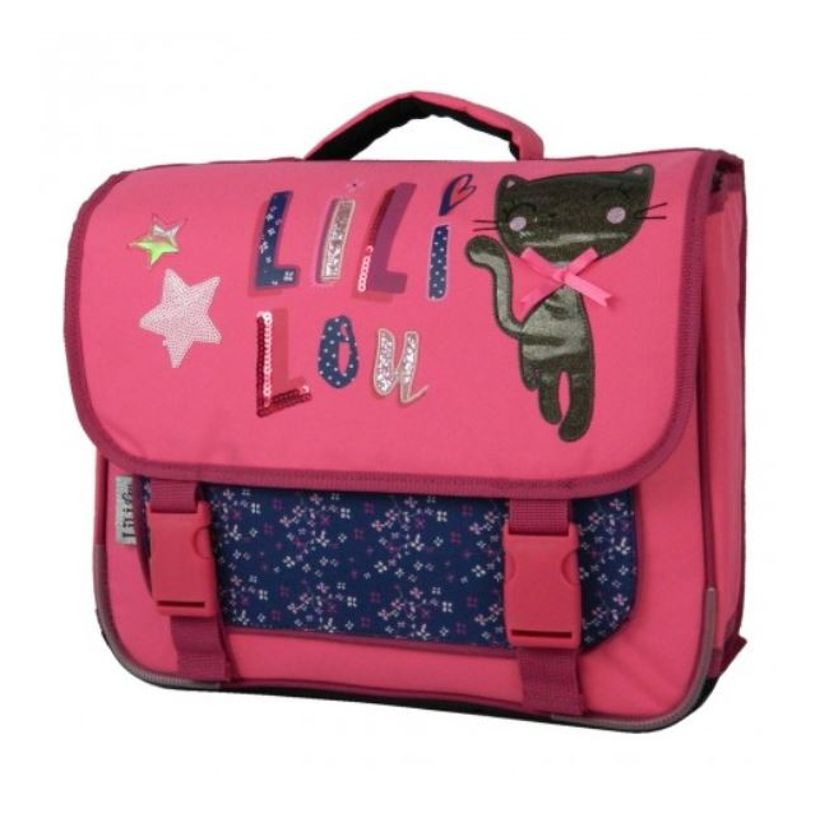 4891320429437-Lililou Cartable 38 cm rose 2 compartiments Bagtrotter -P_79435313_1-0