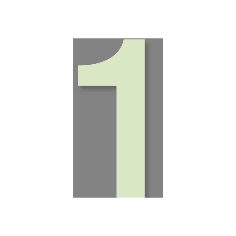 8711234005137-Pickup Glow in the dark - Étiquette autocollante phosphorescente 100 mm - Chiffre 1-P_79435390_1-0