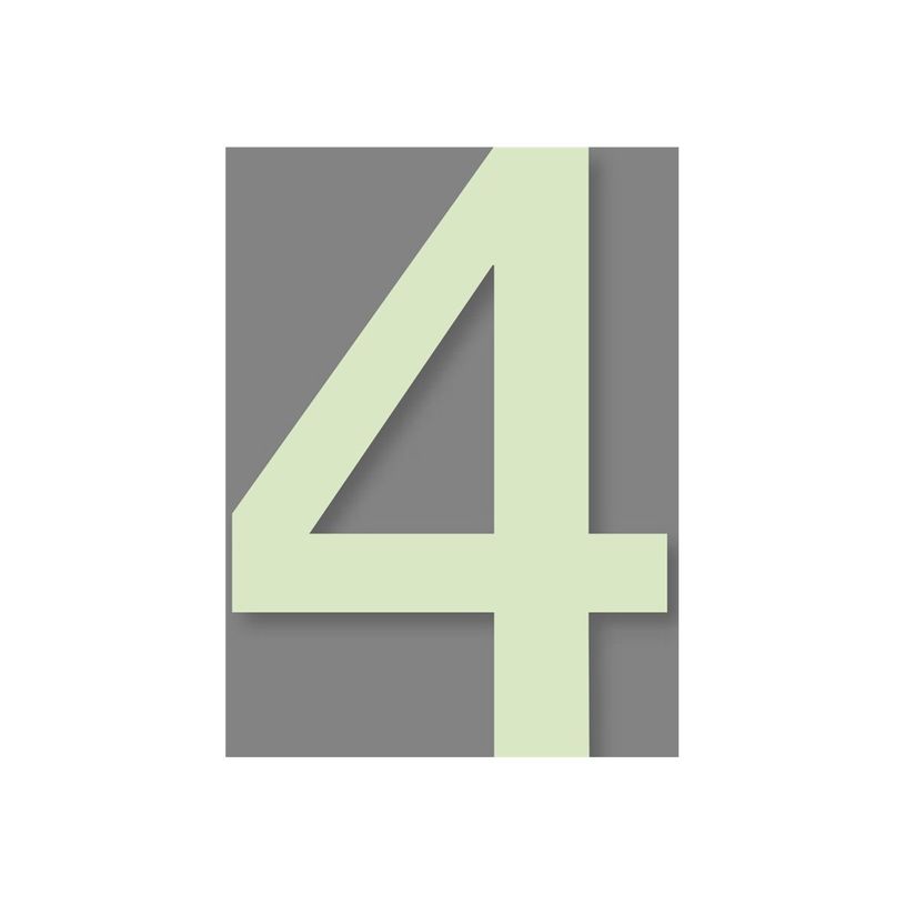 8711234005168-Pickup Glow in the dark - Étiquette autocollante phosphorescente 100 mm - Chiffre 4-P_79435393_1-0