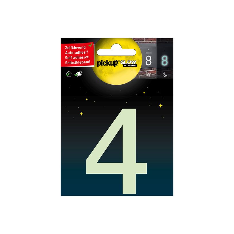 8711234005250-Pickup Glow in the dark - Étiquette autocollante phosphorescente 75 mm - Chiffre 4-P_79435402_1-0
