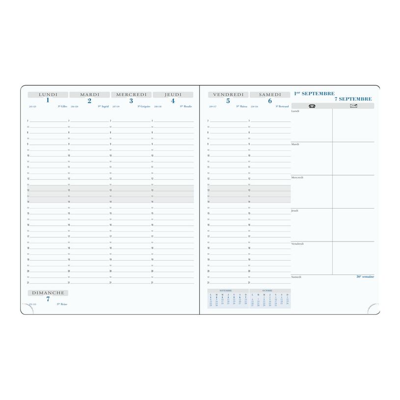 3660942060844-Agenda Tweed - 1 semaine sur 2 pages - 21 x 27 cm - 12 mois - disponible dans différentes -P_79435535_1-5