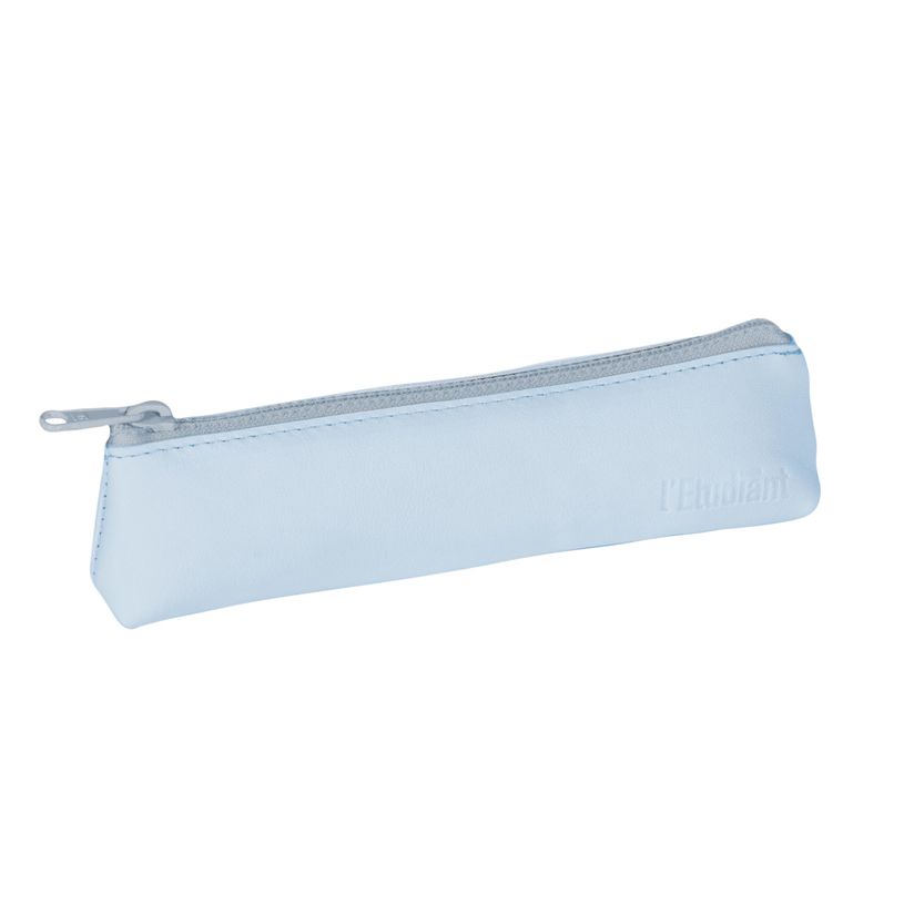 3045050393860-Trousse plate cuir L'Étudiant - 1 compartiment - différents coloris pastels disponibles --P_79435629_1-0
