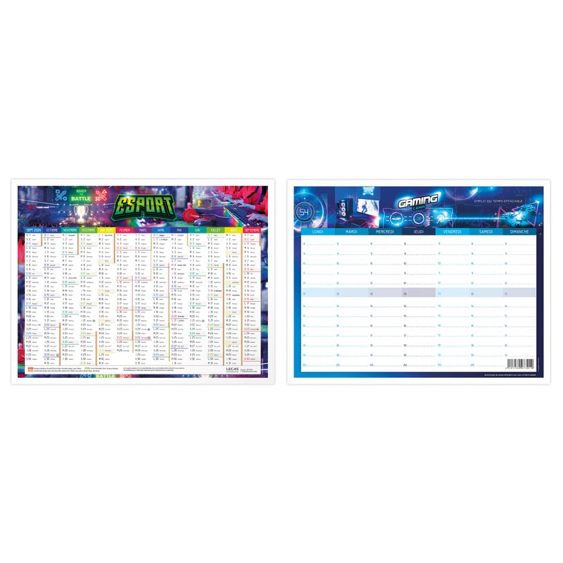 3147280073052-Calendrier Lecas Scolaire - 1 face Calendrier & 1 face Emploi du temps - 42 x 32 cm - diff