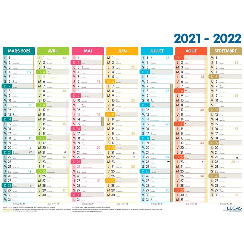 3147280130021-Calendrier Lecas Classique Color - 1 année sur 2 faces - 42 x 32 cm-P_79435680_1-0
