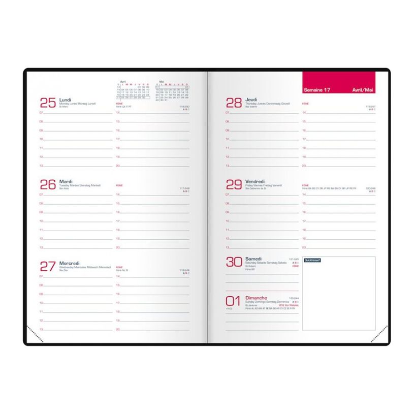 3147281935601-Agenda Oxford Voyage - 1 semaine sur 2 pages - 10 x 15 cm - différentes couleurs disponib-P_79435689_1-11