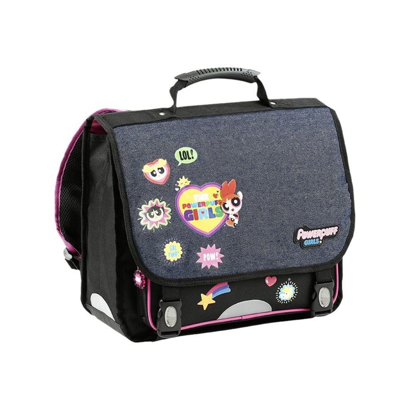 3135253287988-Powerpuff Girls Cartable 38 cm noir/jean 2 compartiments Viquel-P_79435793_1-0