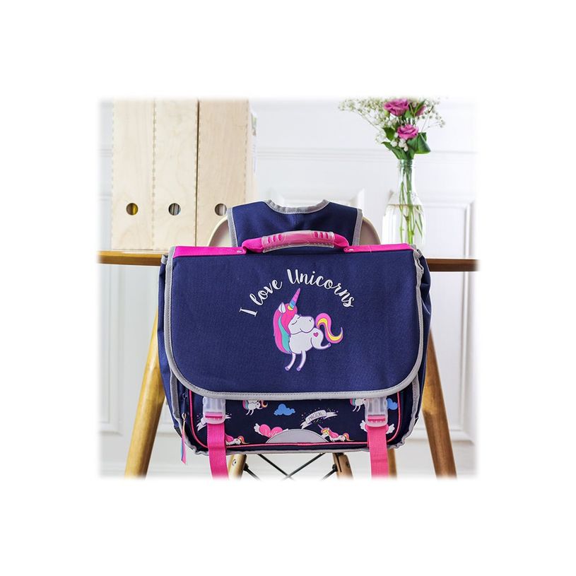 3135253288091-Cartable Licorne 38 cm marine 2 compartiments Viquel-P_79435794_5-4