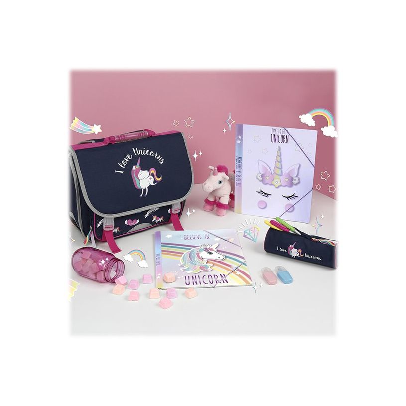 3135253288091-Cartable Licorne 38 cm marine 2 compartiments Viquel-P_79435794_6-5