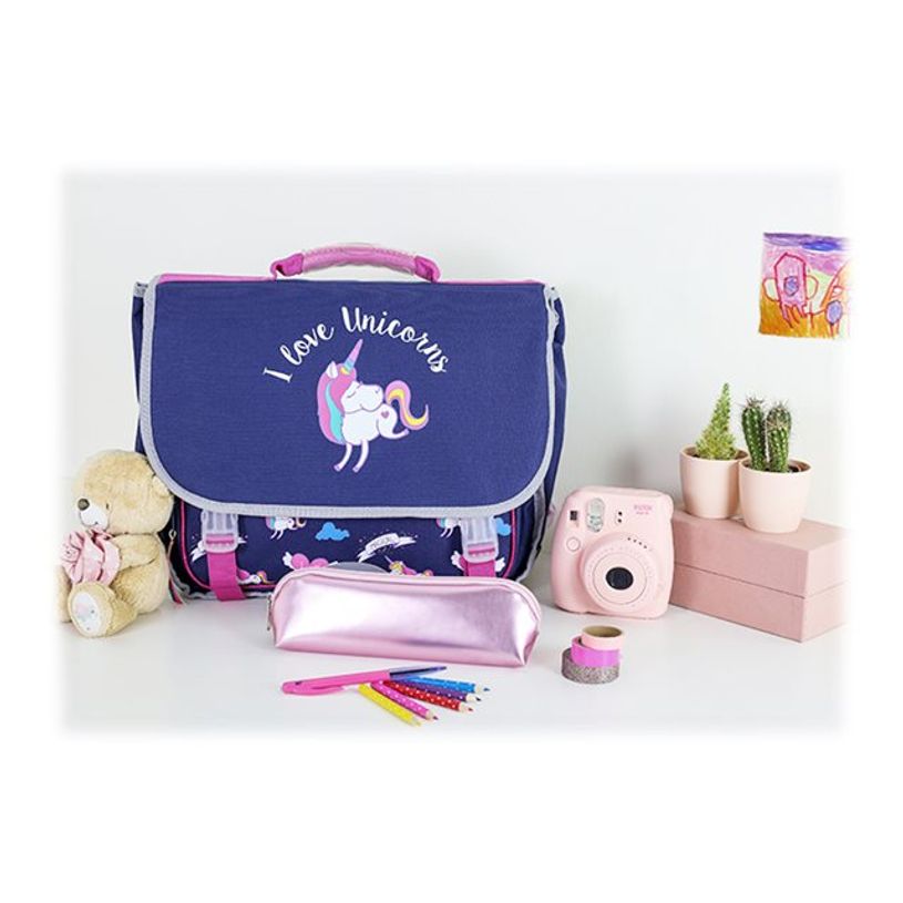 3135253288091-Cartable Licorne 38 cm marine 2 compartiments Viquel-P_79435794_7-6