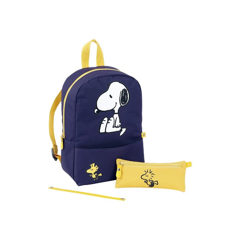 3135256797729-Snoopy Sac à dos Maternelle + Trousse bleu/jaune 1 compartiment Viquel-P_79435809_2-1