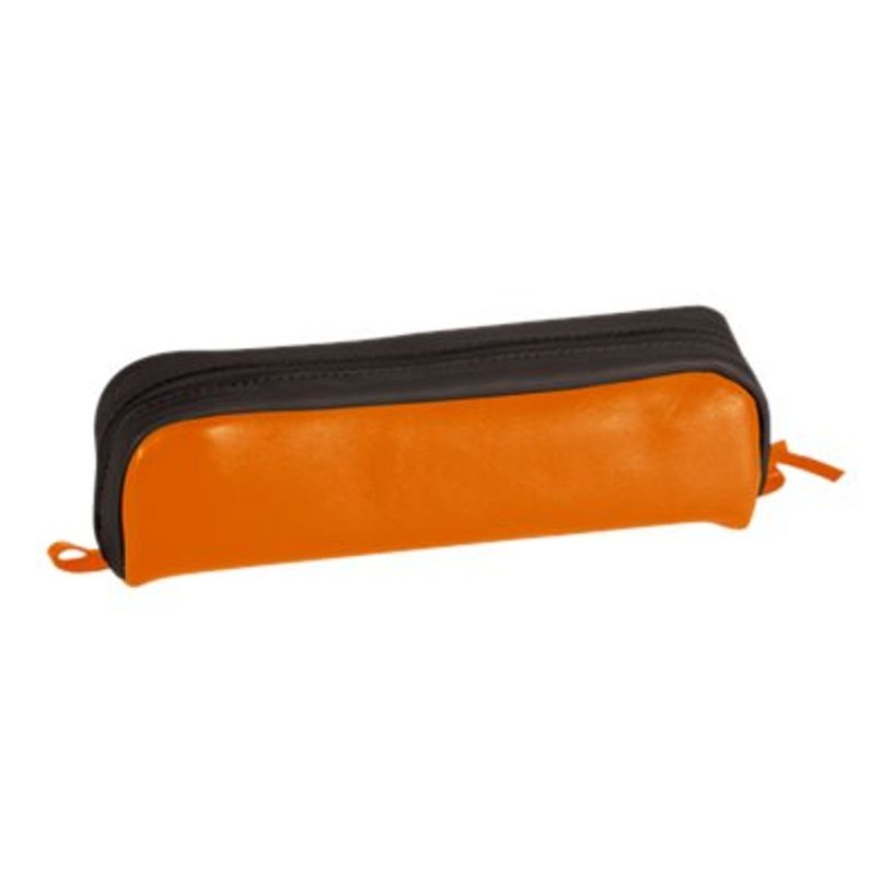 3329680083989-Clairefontaine - Trousse rectangulaire - cuir - bicolore orange/marron-P_79435892_1-0