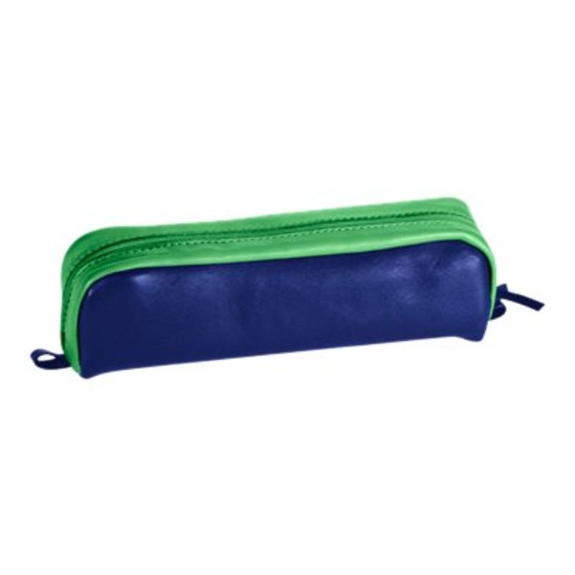 3329680084009-Clairefontaine - Trousse rectangulaire - cuir - bicolore bleu/vert-P_79435894_1-0
