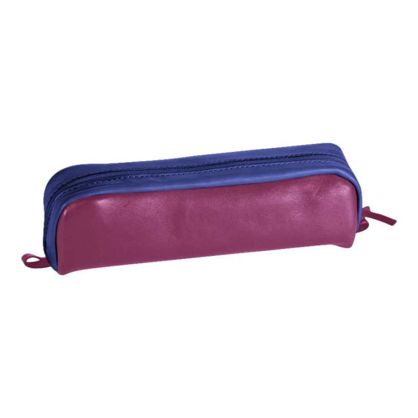 3329680084016-Clairefontaine - Trousse rectangulaire - cuir - bicolore bleu/fuchsia-P_79435895_1-0