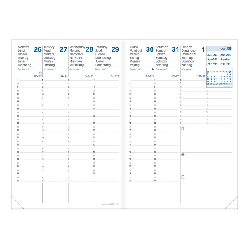 3371010426218-Quo Vadis - Agenda 16 mois - 2026-2027 - Affaires SD - Semainier Planning - Multilingue - Everest - Bleu - 16 mois de septembre à dé--1