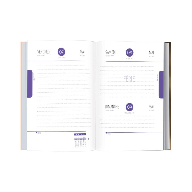 3664447048048-Agenda Faon ou Ecureuil - 1 jour par page - 12,5 x 17,5 cm - Oberthur-P_79436027_4-3