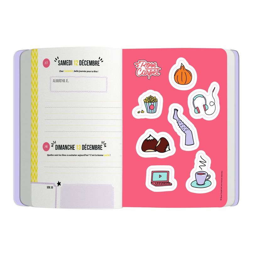 3664447048178-Agenda à élastique Rose Carpet - 1 jour par page - 12,5 x 17,5 cm - Oberthur-P_79436037_2-1