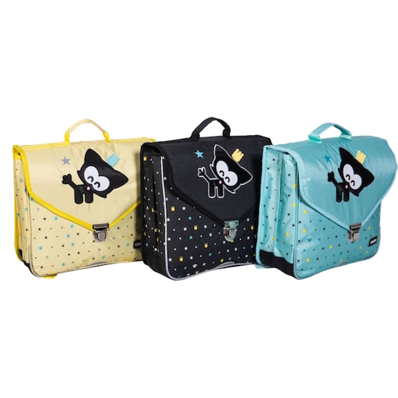 3661507623146-Chacha Cartable Princesse 38 cm bleu / noir 2 compartiments Kid'Abord -P_79436260_1-0